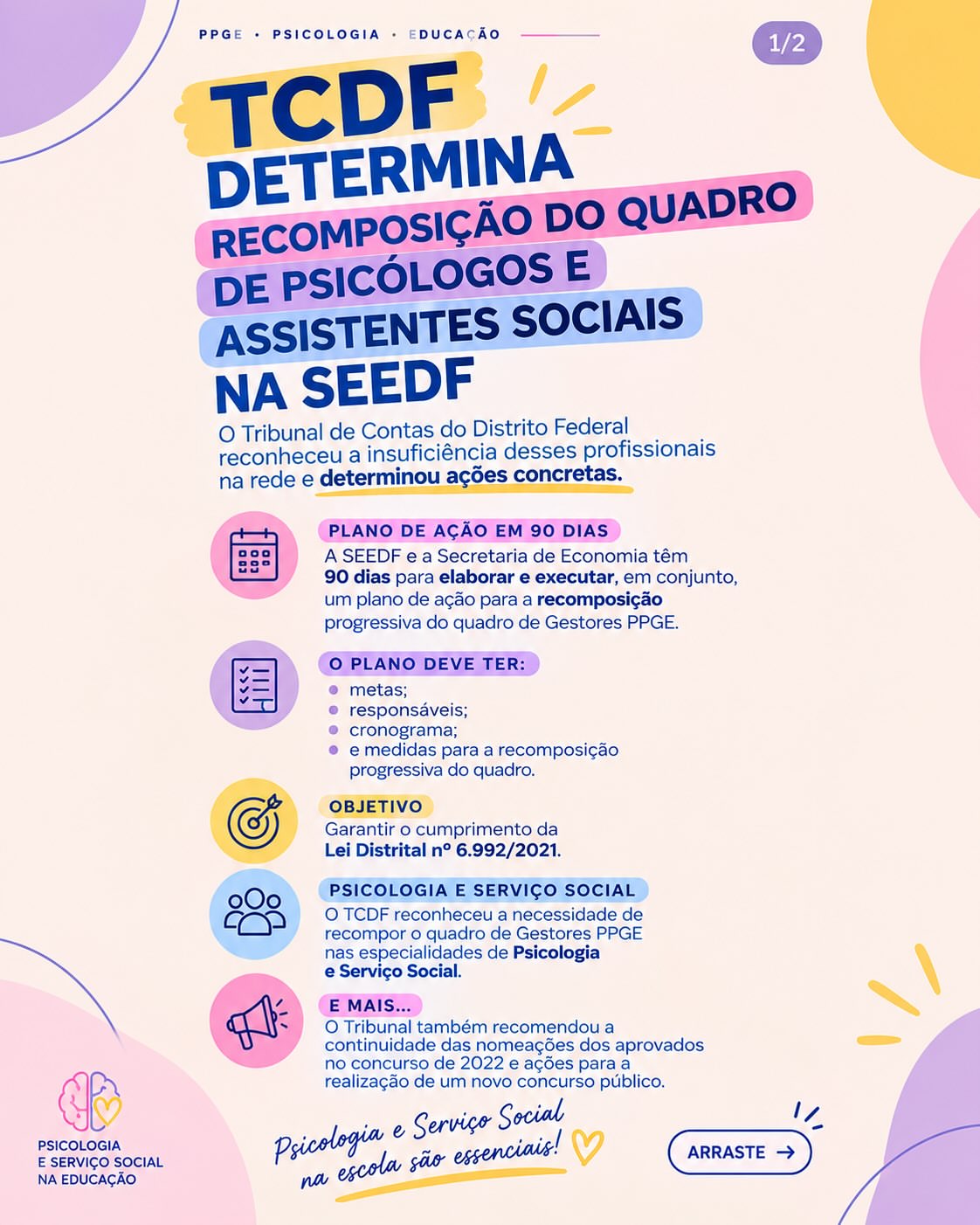 TCDF determina recomposição do quadro de Psicologia e Serviço Social na educação do DF